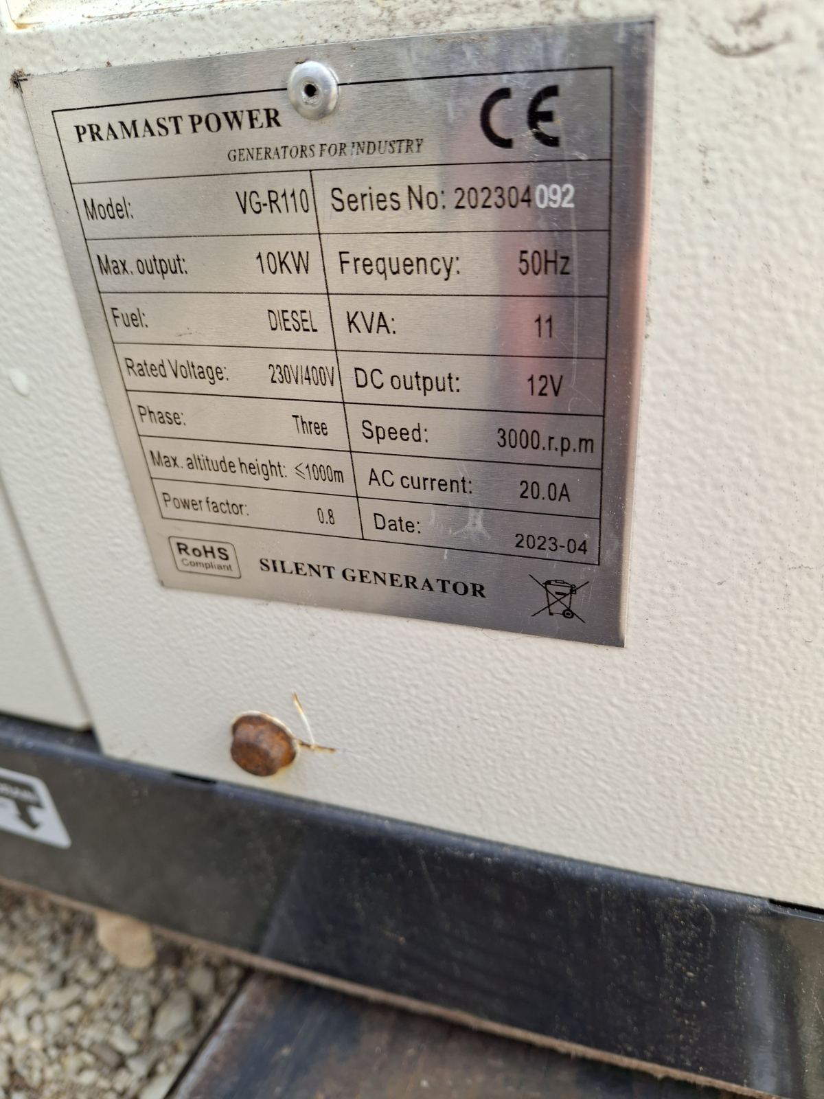 Új  Pramast VG-R110 diesel generátor - Kép 3