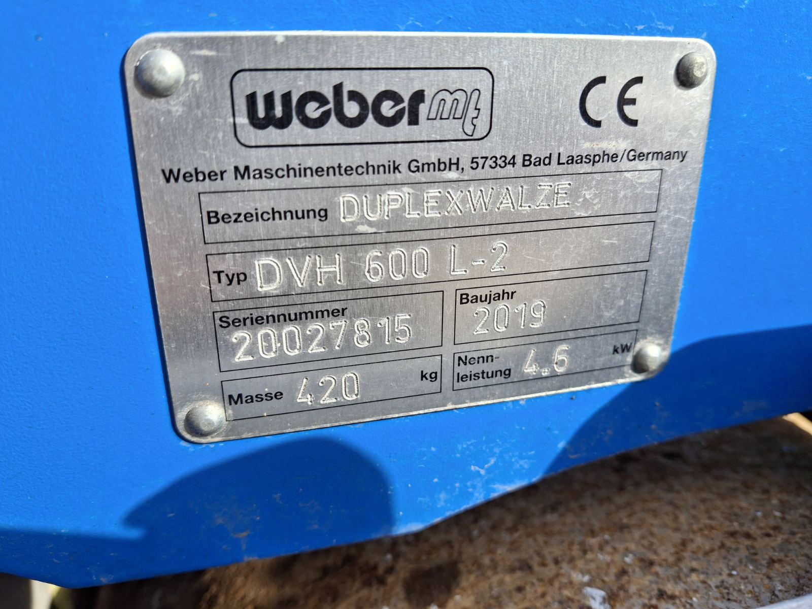 Új WEBER MT DVH600 L-2 Padkahenger - Kép 3